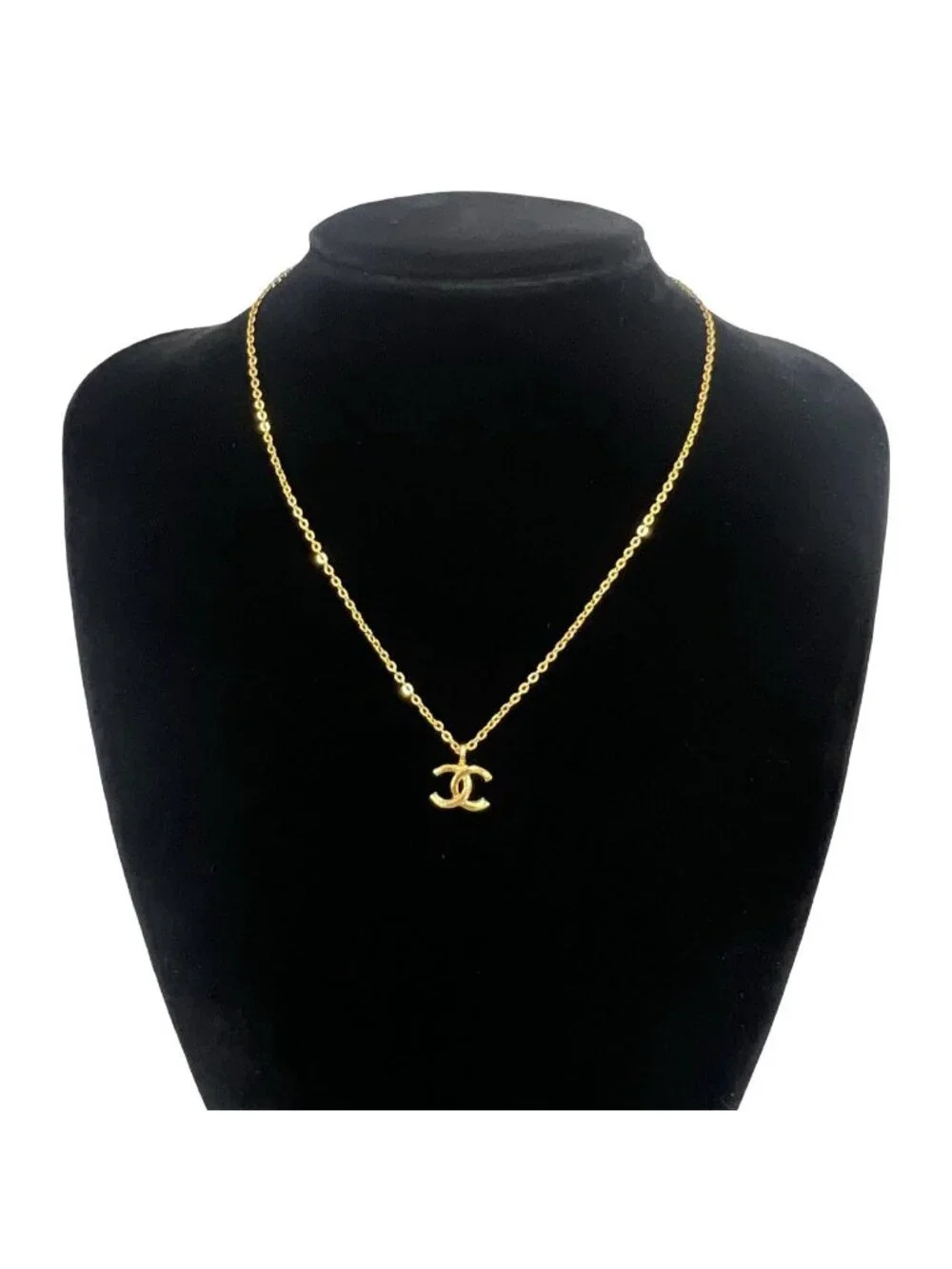 Chanel Vintage CC Logo Chain Necklace Gold